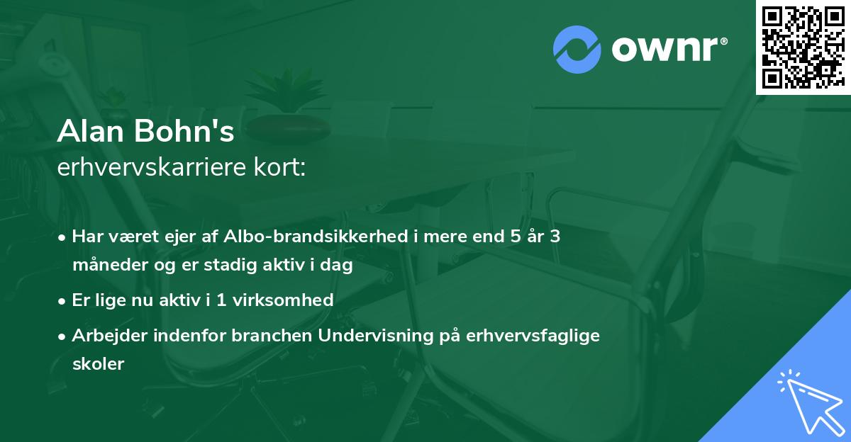 Alan Bohn's erhvervskarriere kort