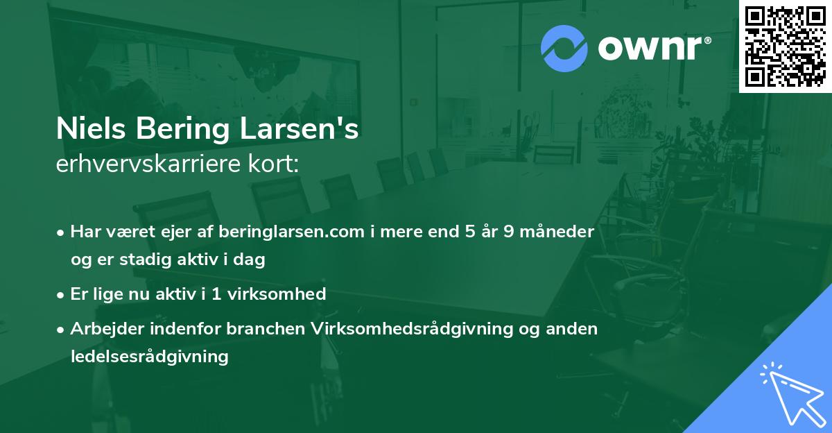 Niels Bering Larsen's erhvervskarriere kort