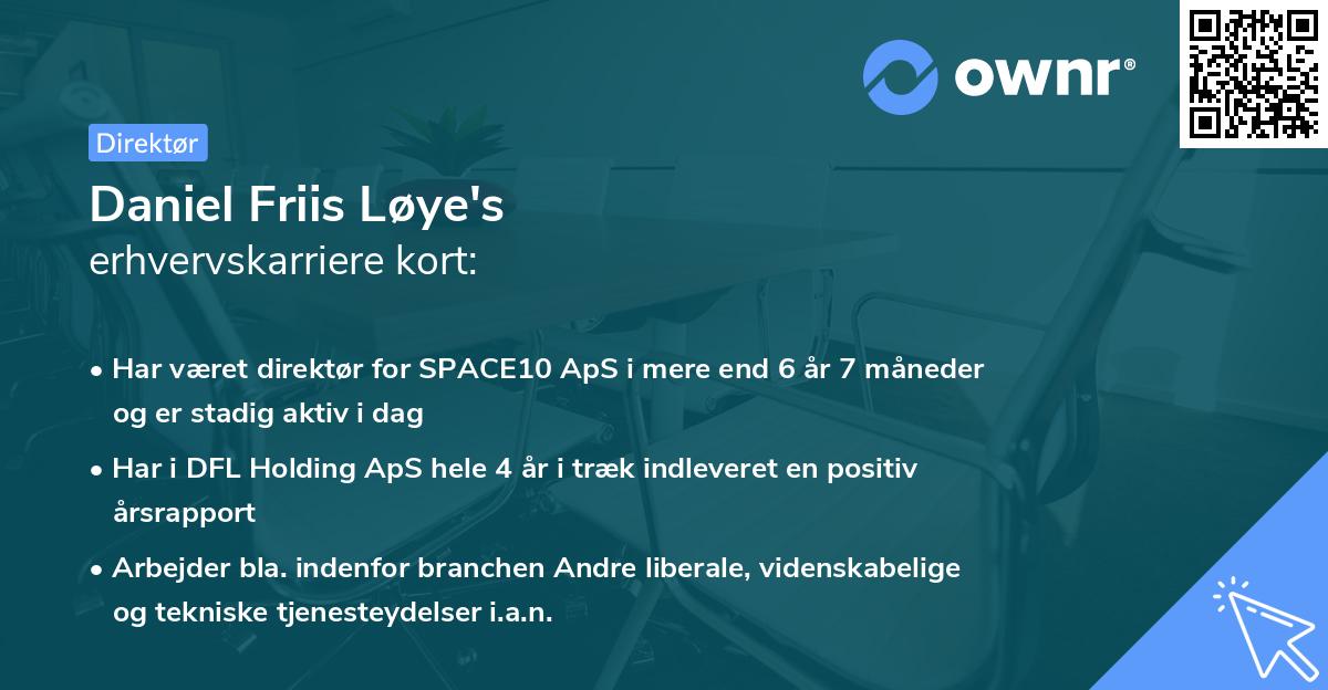 Daniel Friis Løye's erhvervskarriere kort