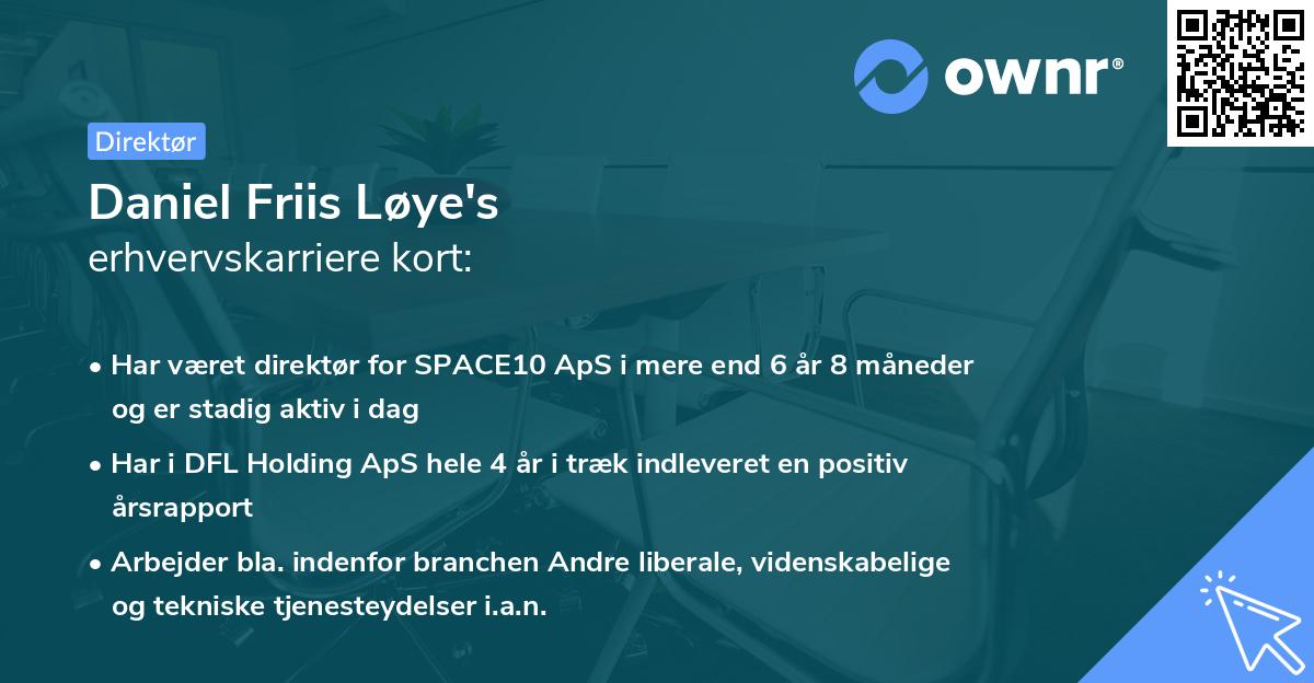 Daniel Friis Løye's erhvervskarriere kort