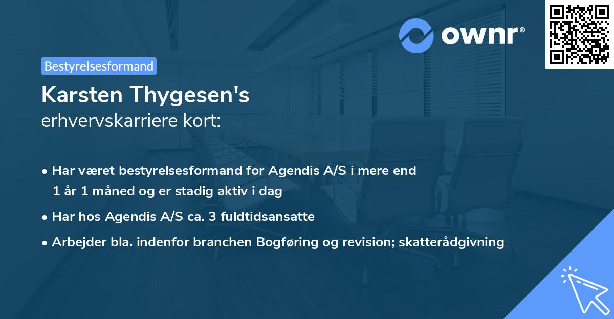 Karsten Thygesen's erhvervskarriere kort