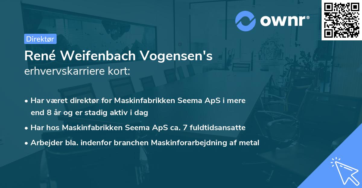 René Weifenbach Vogensen's erhvervskarriere kort