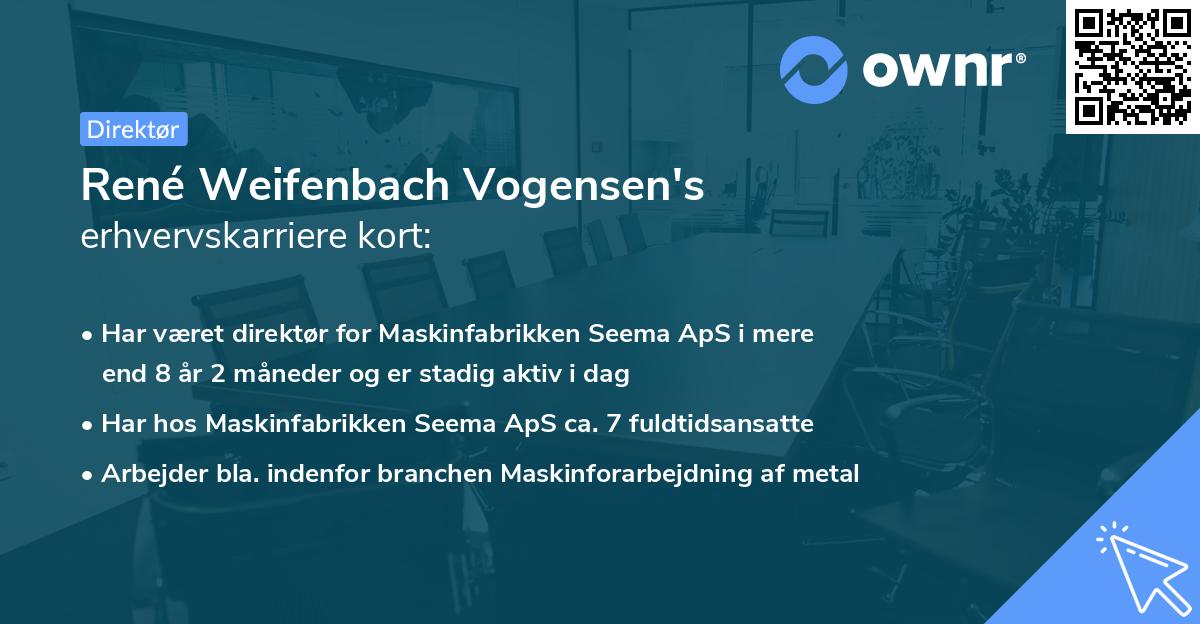 René Weifenbach Vogensen's erhvervskarriere kort