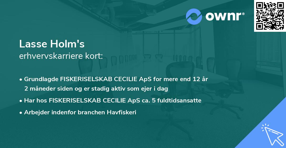 Lasse Holm's erhvervskarriere kort