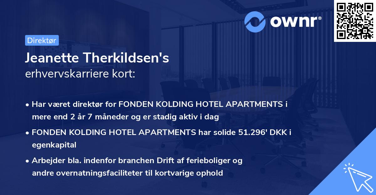 Jeanette Therkildsen's erhvervskarriere kort