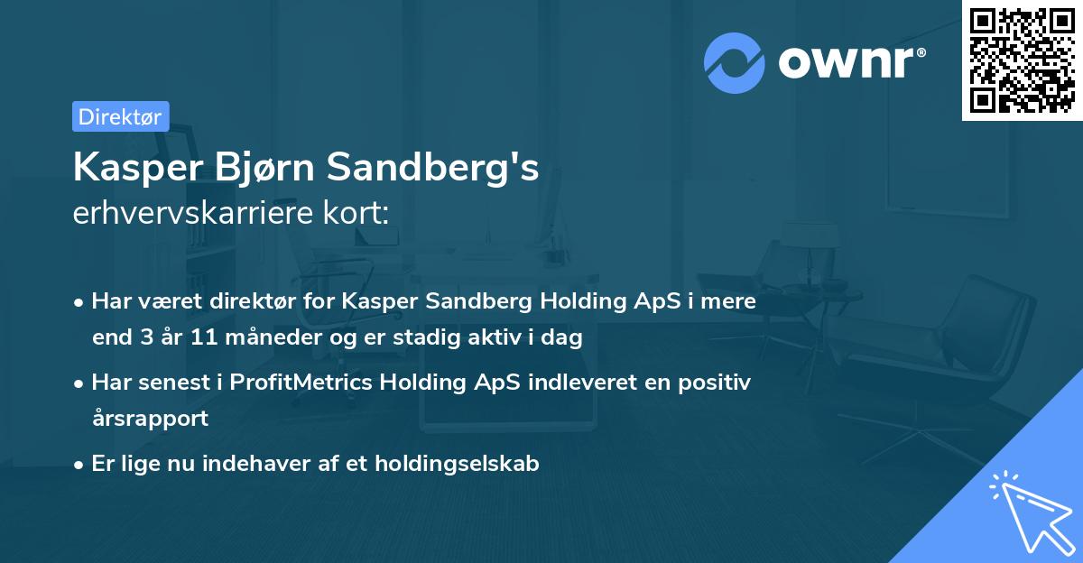 Kasper Bjørn Sandberg's erhvervskarriere kort