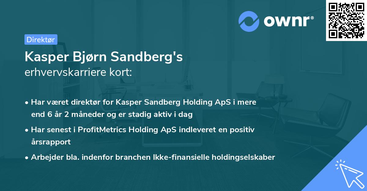 Kasper Bjørn Sandberg's erhvervskarriere kort