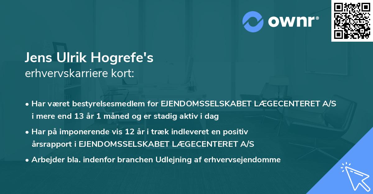 Jens Ulrik Hogrefe's erhvervskarriere kort
