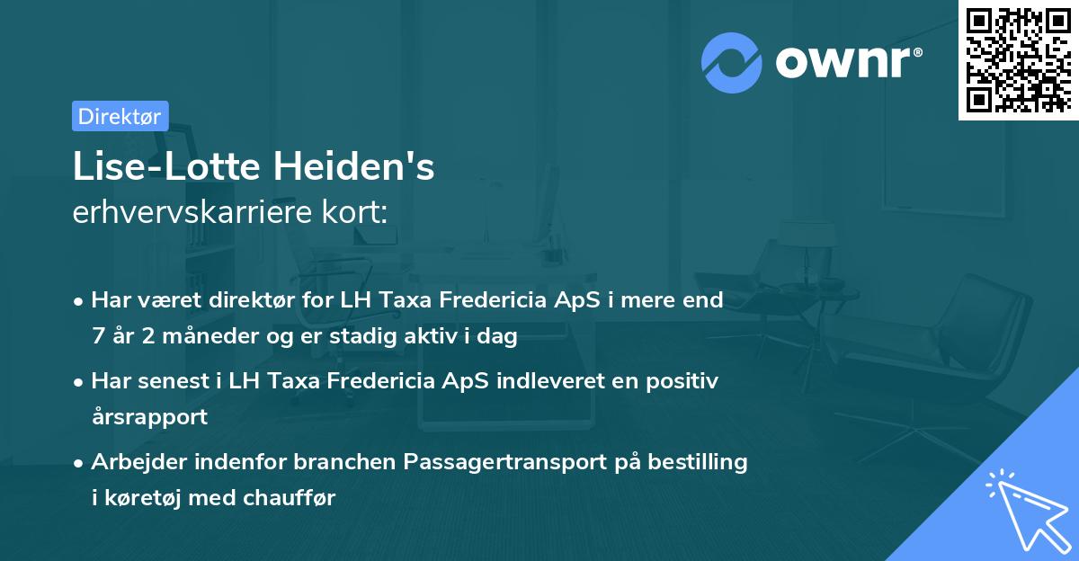 Lise-Lotte Heiden's erhvervskarriere kort