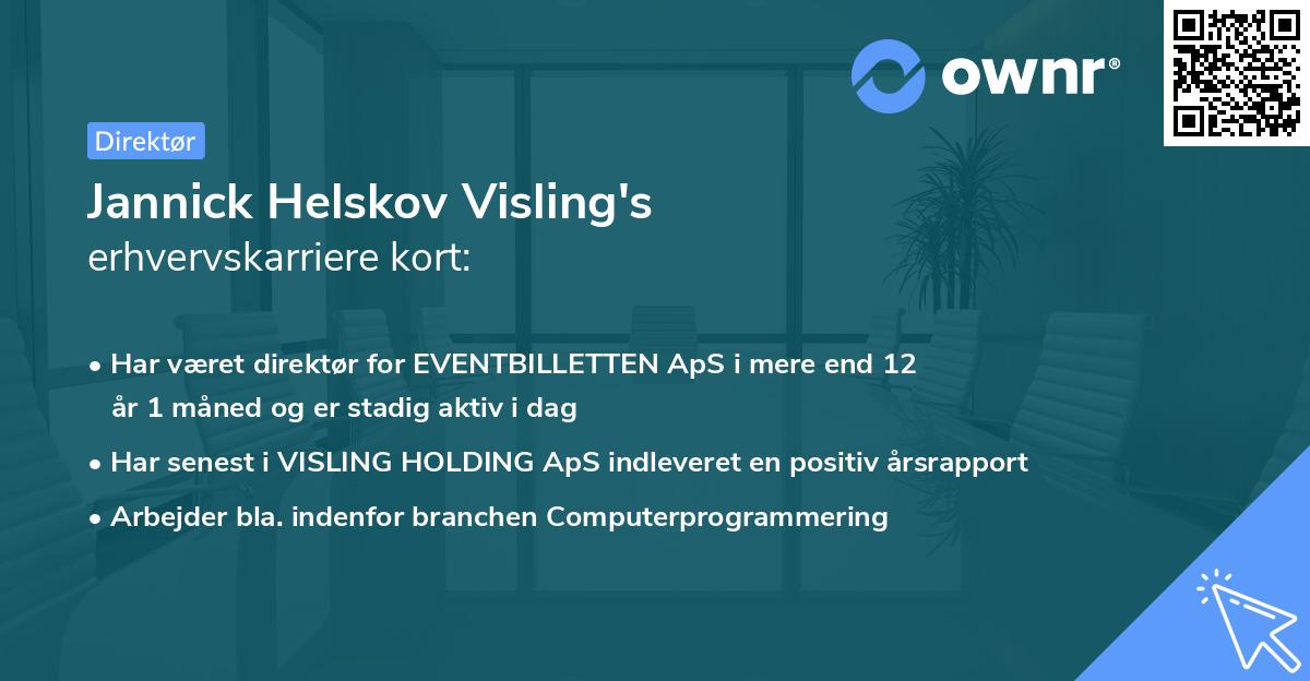 Jannick Helskov Visling's erhvervskarriere kort