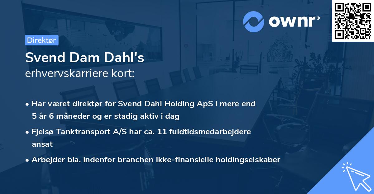 Svend Dam Dahl's erhvervskarriere kort