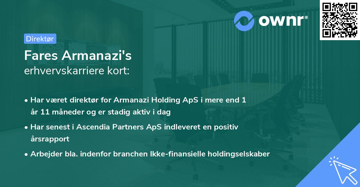 Fares Armanazi's erhvervskarriere kort