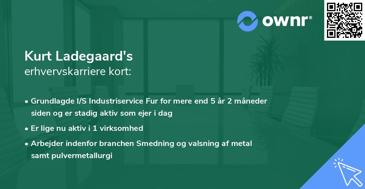 Kurt Ladegaard's erhvervskarriere kort
