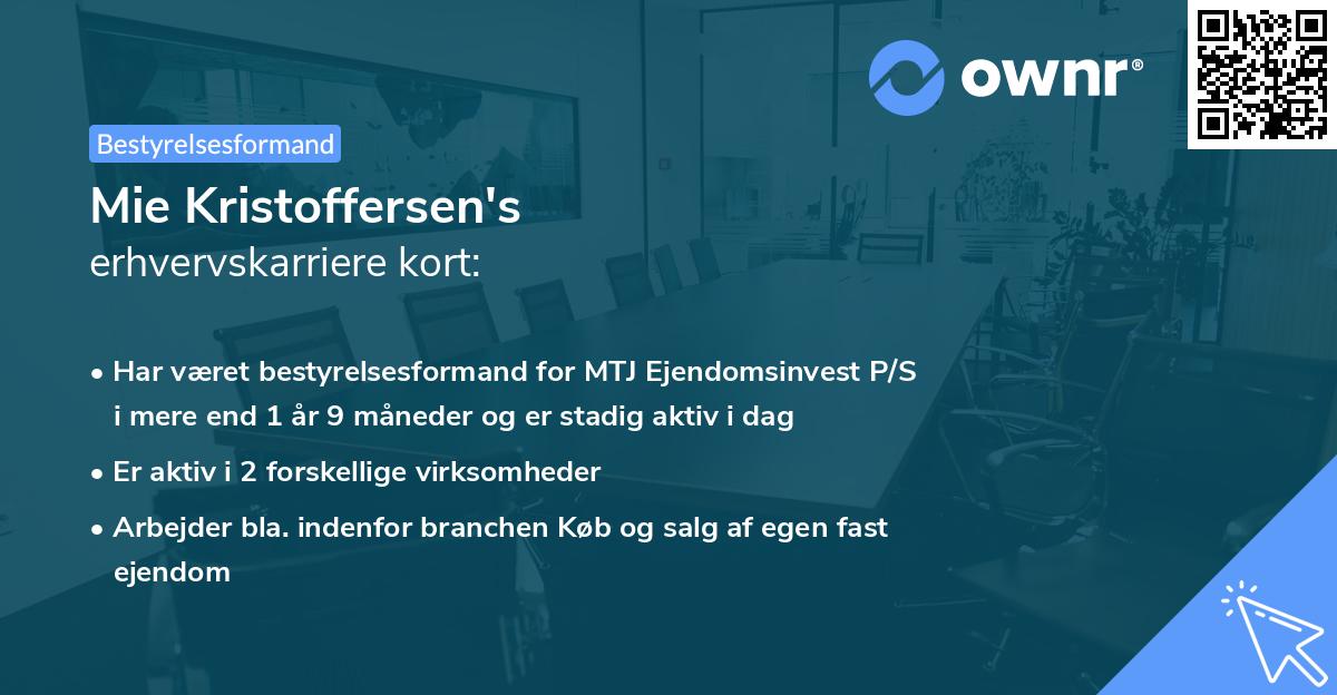 Mie Kristoffersen's erhvervskarriere kort