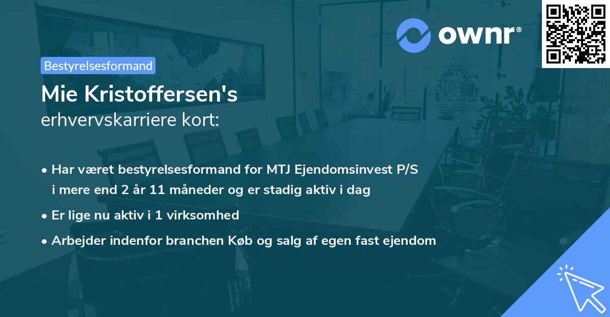 Mie Kristoffersen's erhvervskarriere kort
