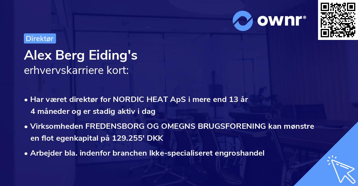 Alex Berg Eiding's erhvervskarriere kort