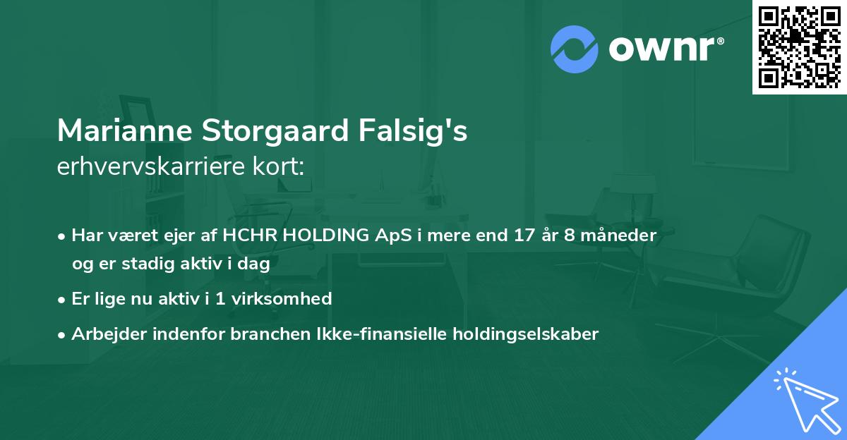 Marianne Storgaard Falsig's erhvervskarriere kort