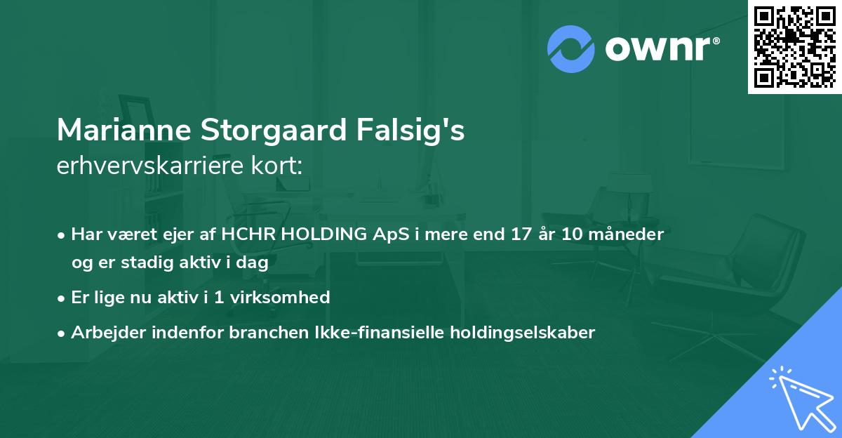 Marianne Storgaard Falsig's erhvervskarriere kort