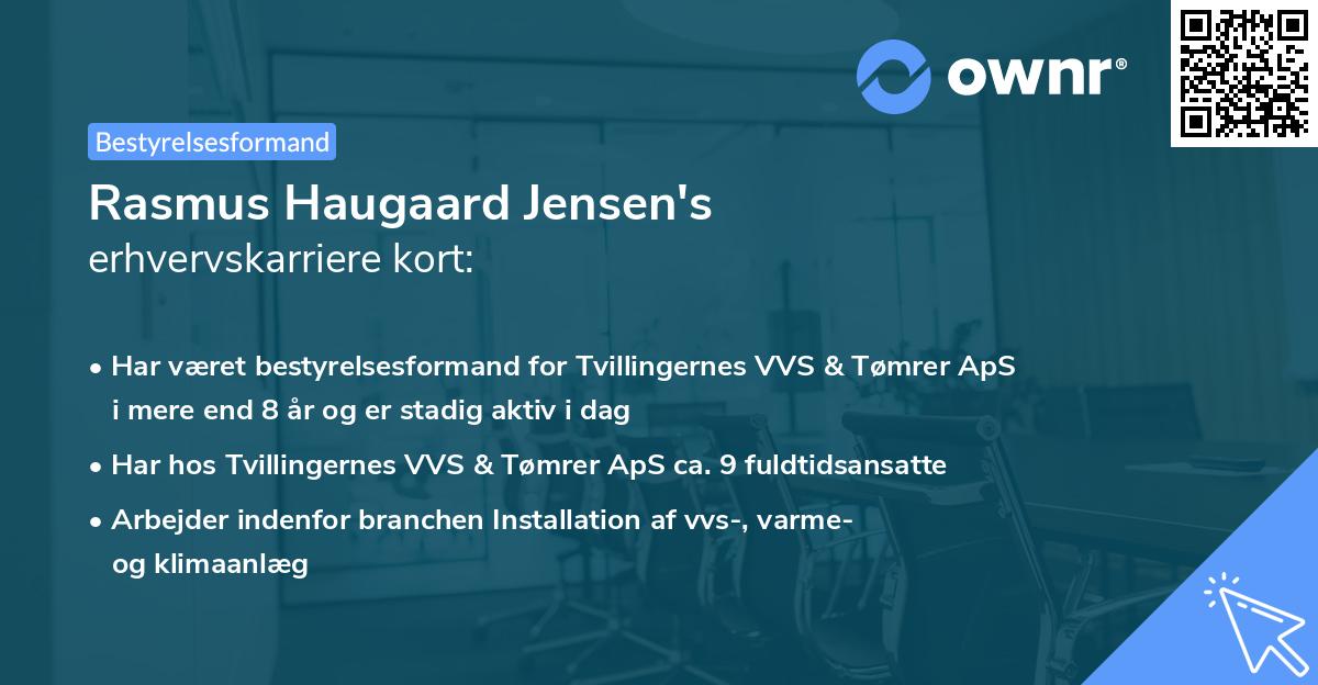 Rasmus Haugaard Jensen's erhvervskarriere kort