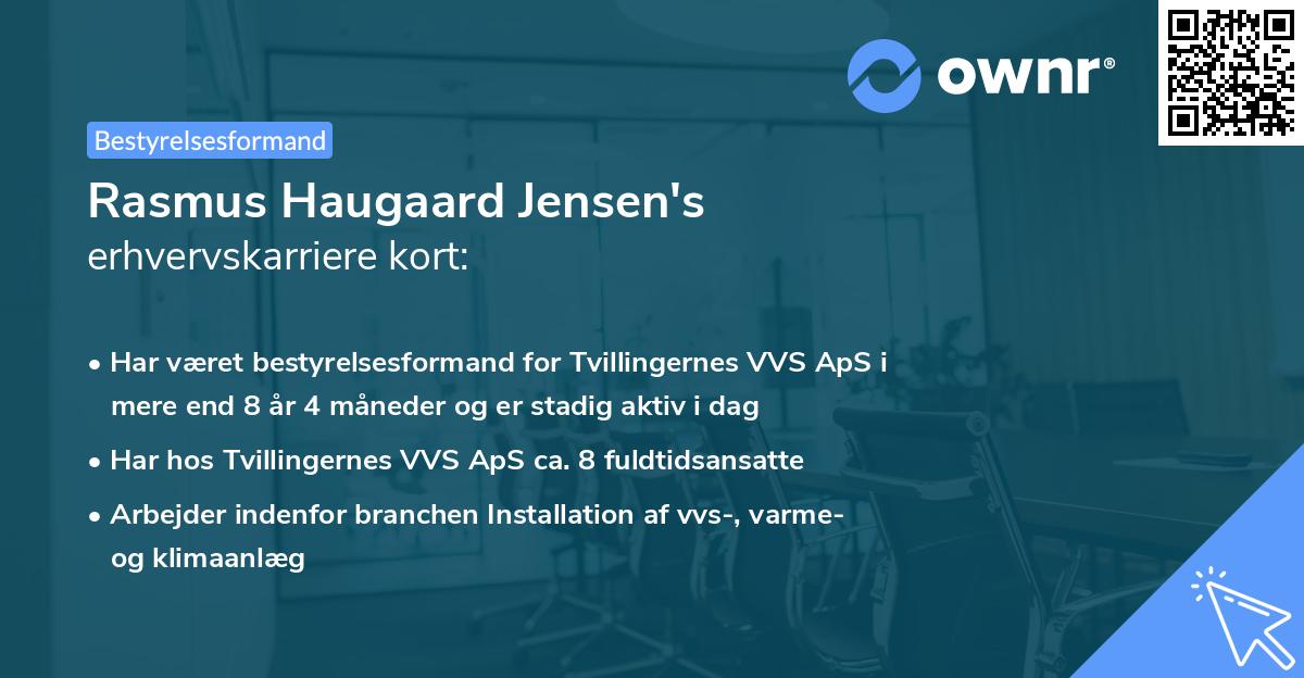 Rasmus Haugaard Jensen's erhvervskarriere kort