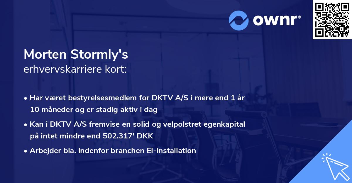 Morten Stormly's erhvervskarriere kort