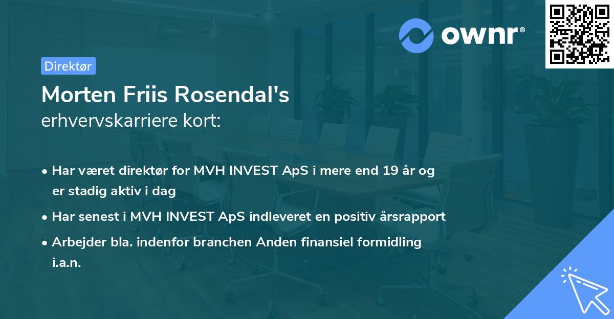 Morten Friis Rosendal's erhvervskarriere kort