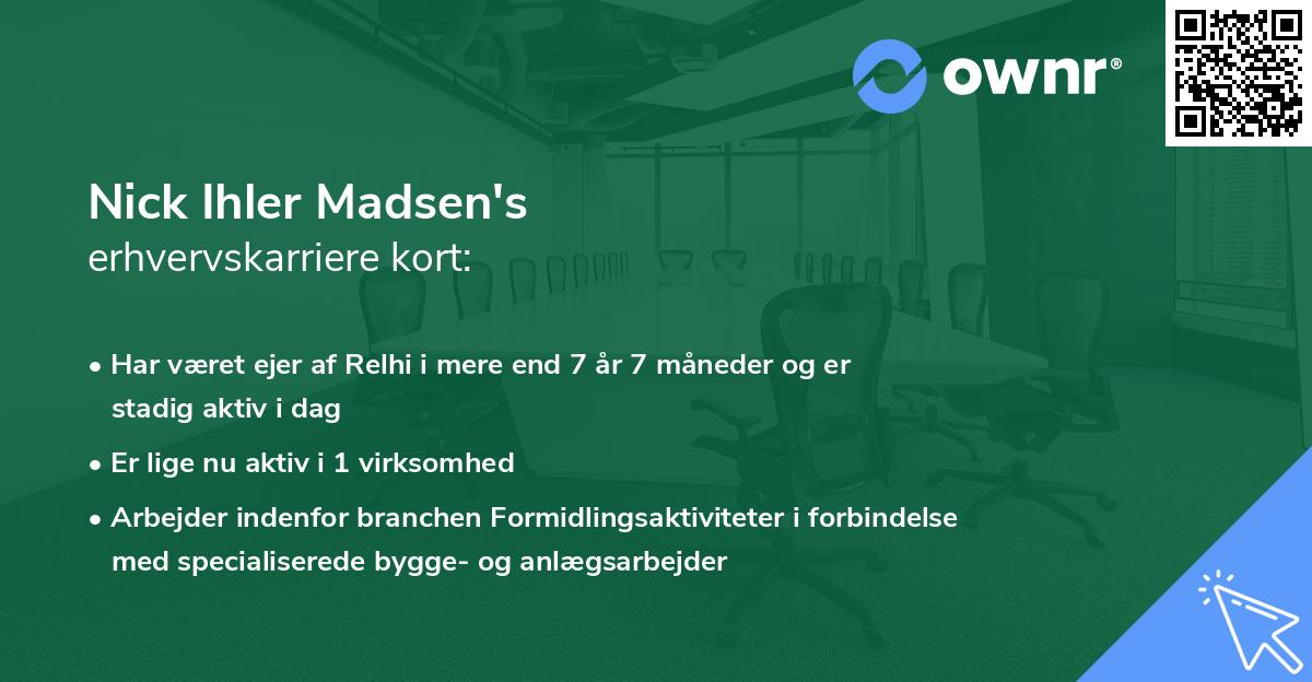 Nick Ihler Madsen's erhvervskarriere kort