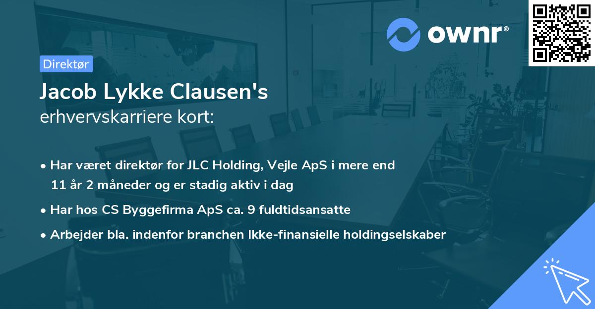 Jacob Lykke Clausen's erhvervskarriere kort