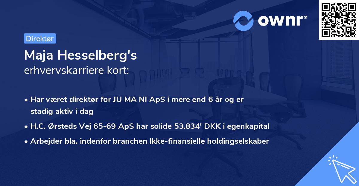 Maja Hesselberg's erhvervskarriere kort