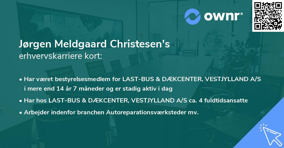 Jørgen Meldgaard Christesen's erhvervskarriere kort