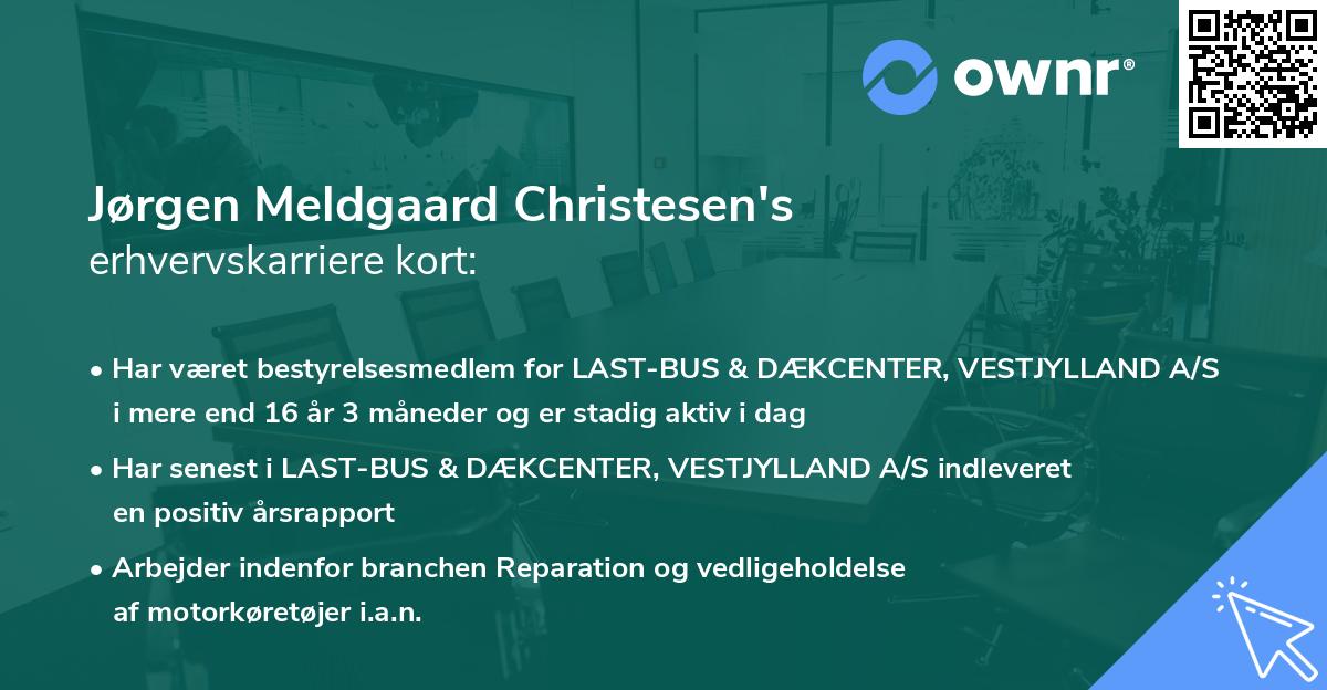 Jørgen Meldgaard Christesen's erhvervskarriere kort