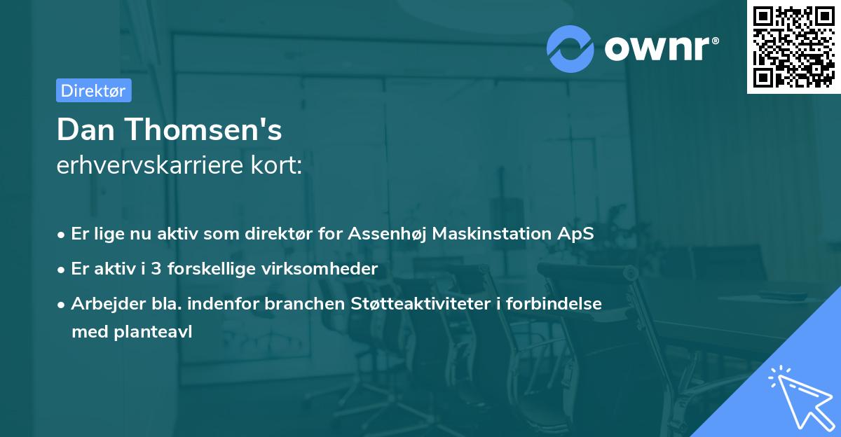 Dan Thomsen's erhvervskarriere kort