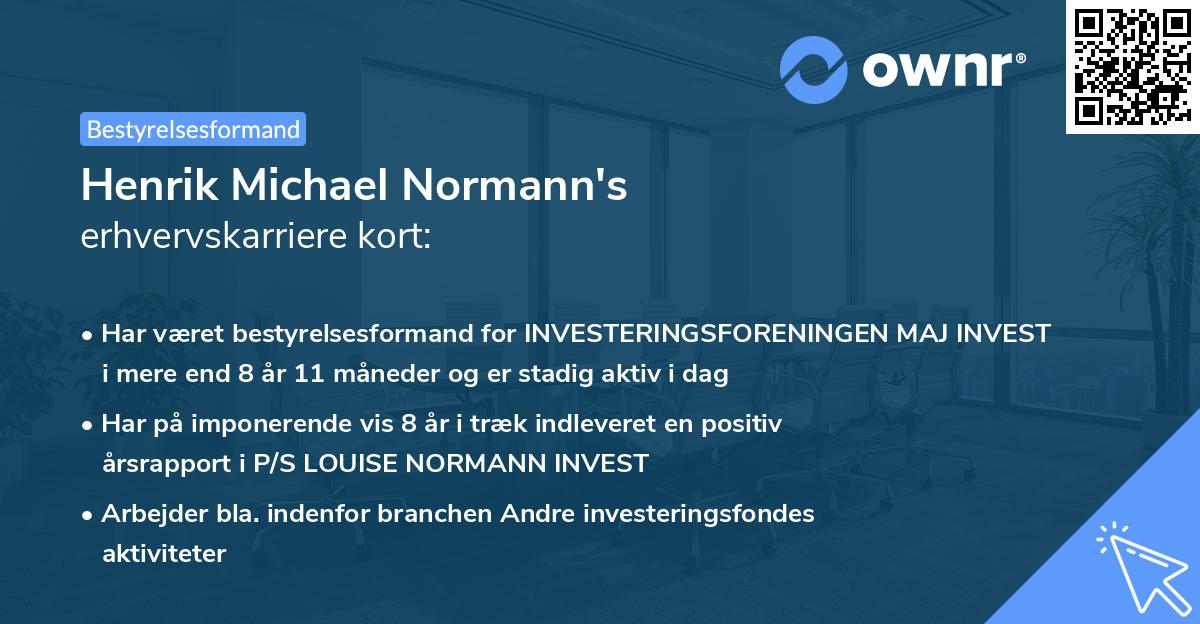 Henrik Michael Normann's erhvervskarriere kort