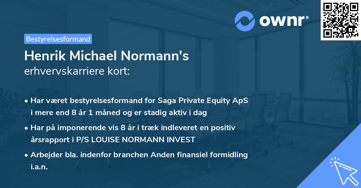 Henrik Michael Normann's erhvervskarriere kort