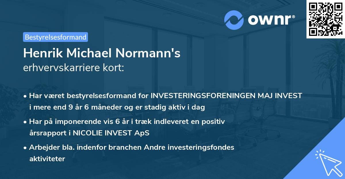 Henrik Michael Normann's erhvervskarriere kort