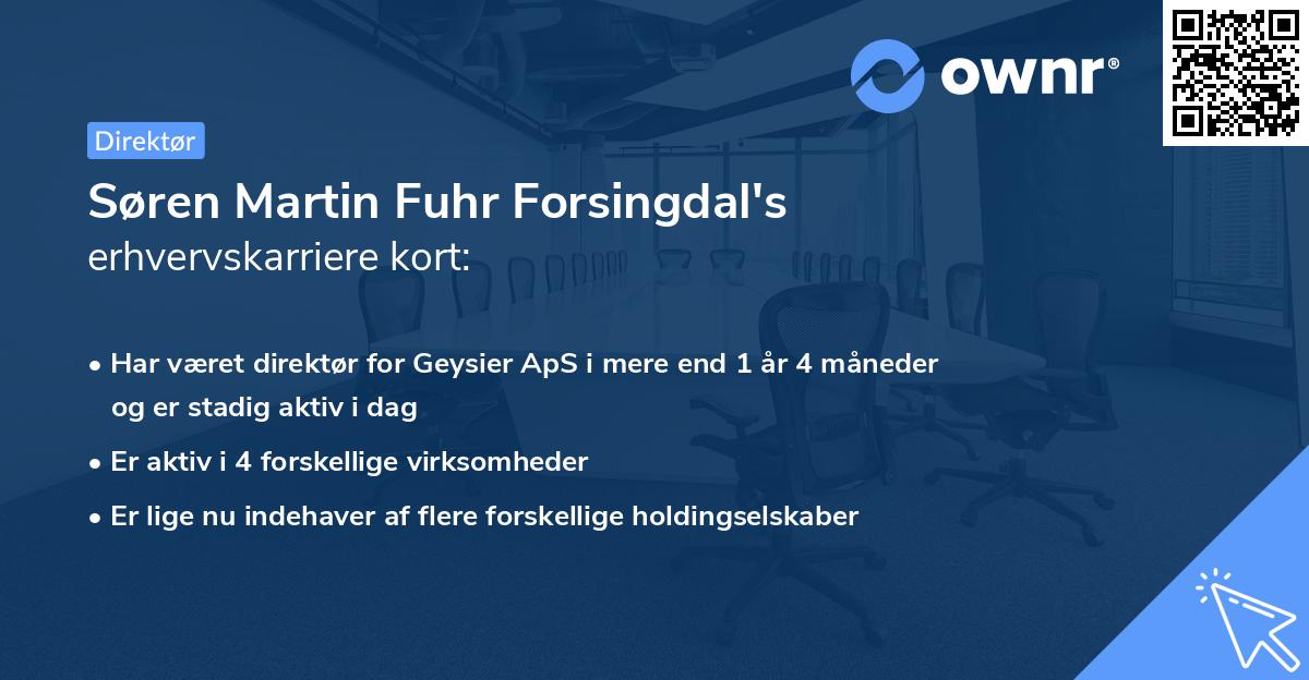 Søren Martin Fuhr Forsingdal's erhvervskarriere kort