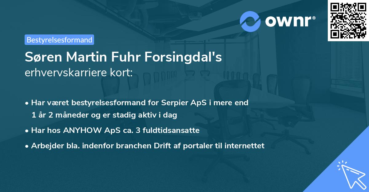 Søren Martin Fuhr Forsingdal's erhvervskarriere kort