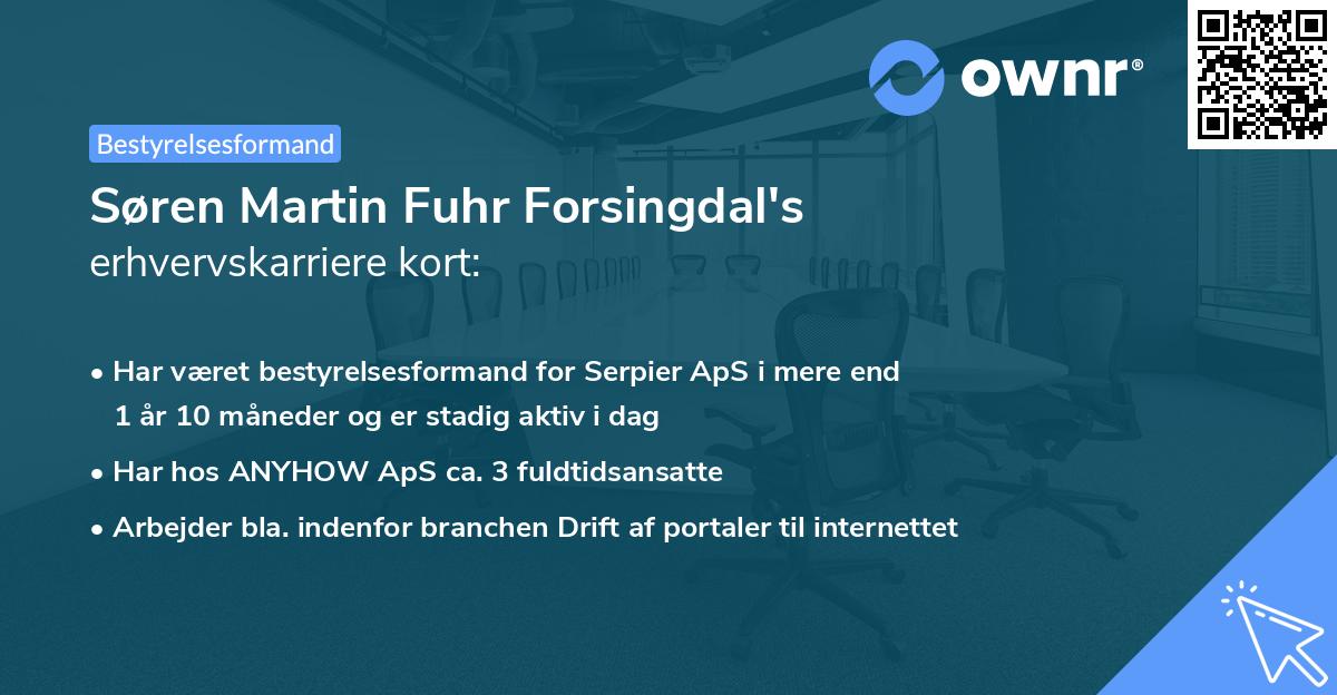 Søren Martin Fuhr Forsingdal's erhvervskarriere kort