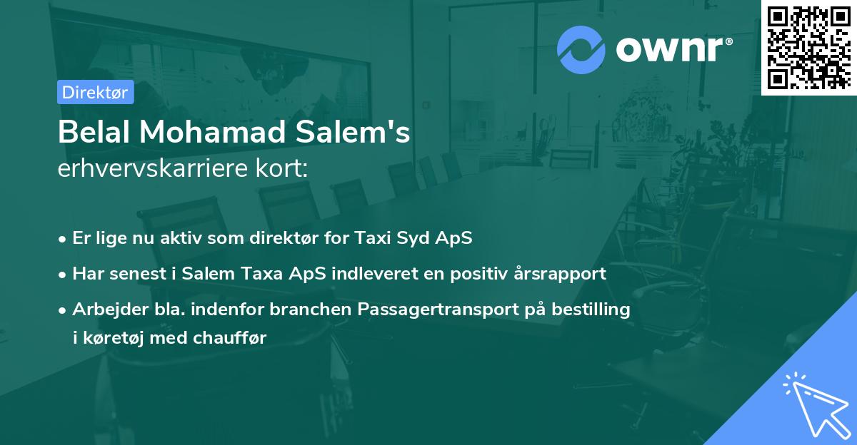 Belal Mohamad Salem's erhvervskarriere kort