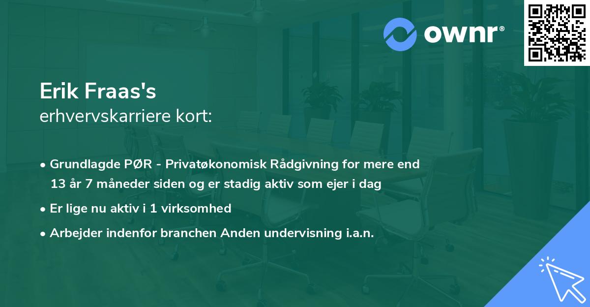 Erik Fraas's erhvervskarriere kort
