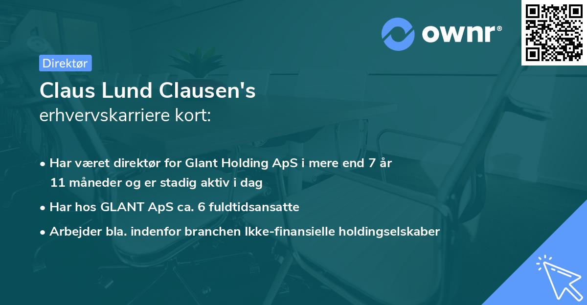 Claus Lund Clausen's erhvervskarriere kort
