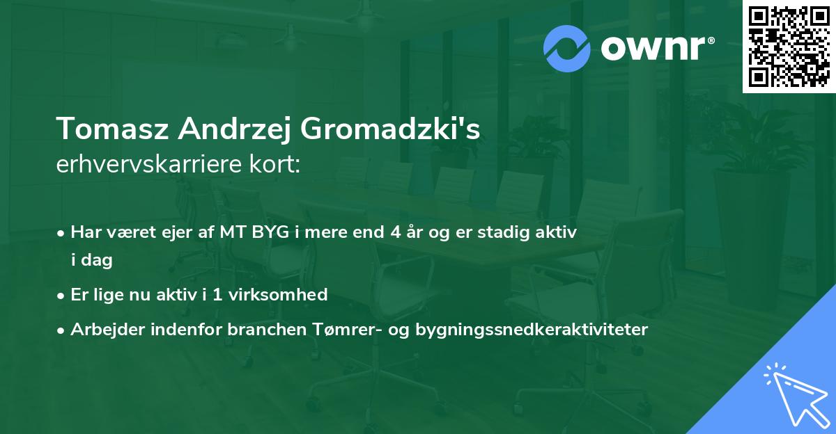 Tomasz Andrzej Gromadzki's erhvervskarriere kort