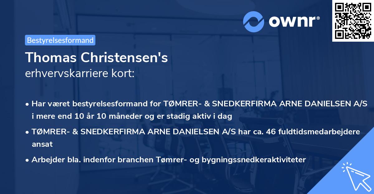 Thomas Christensen's erhvervskarriere kort