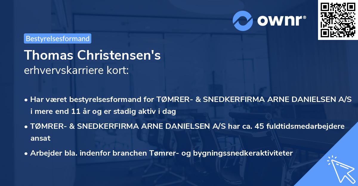 Thomas Christensen's erhvervskarriere kort
