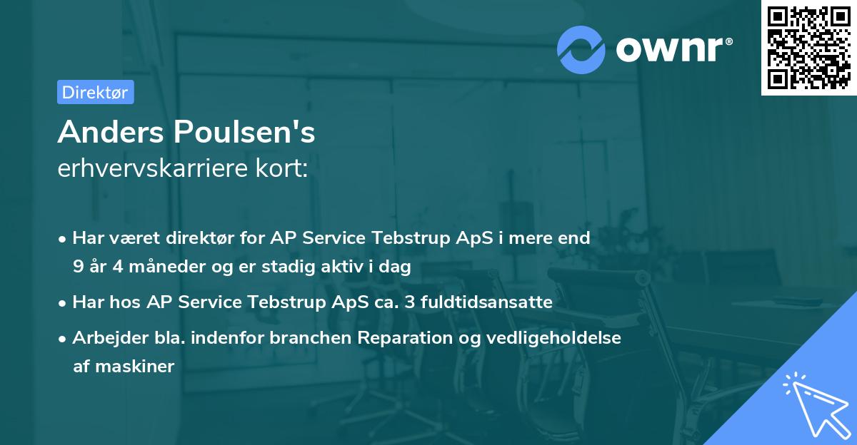 Anders Poulsen's erhvervskarriere kort