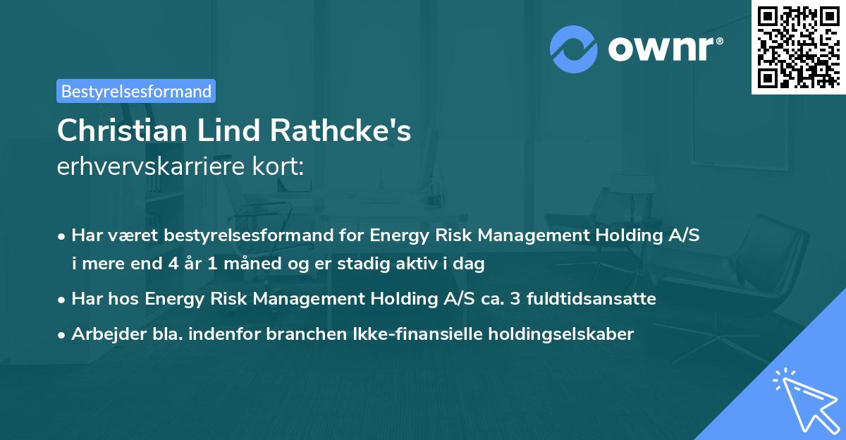 Christian Lind Rathcke's erhvervskarriere kort