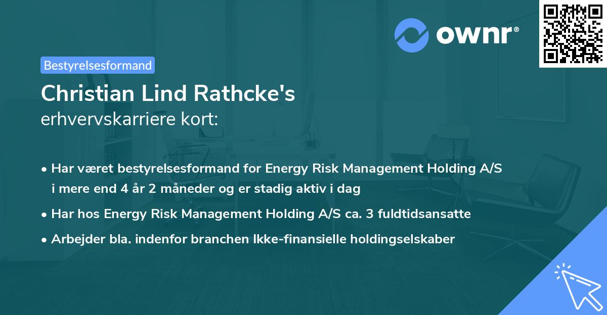 Christian Lind Rathcke's erhvervskarriere kort