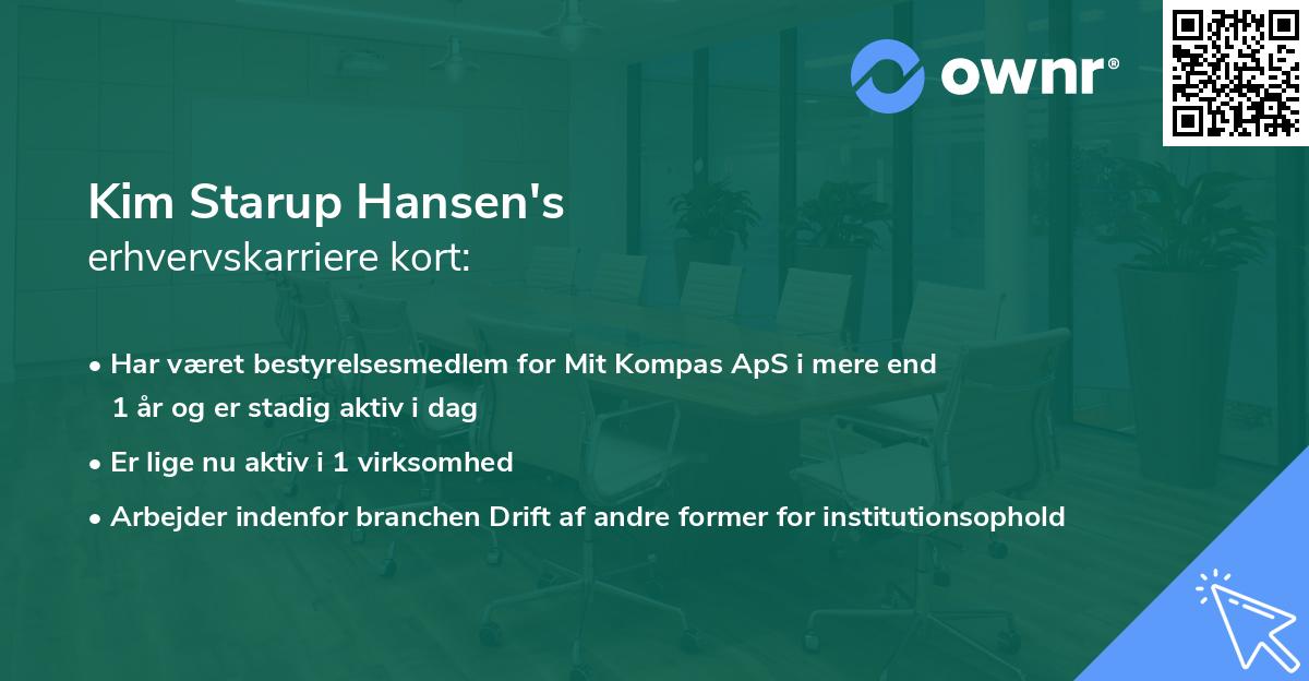 Kim Starup Hansen's erhvervskarriere kort