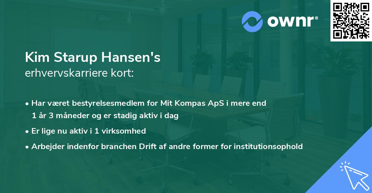 Kim Starup Hansen's erhvervskarriere kort