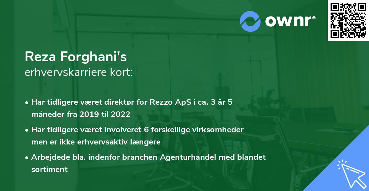 Reza Forghani's erhvervskarriere kort